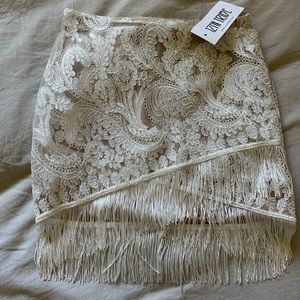 12th tribe fringe mini skirt